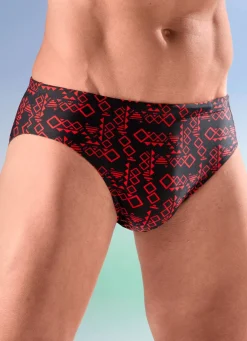 New SCHWAB Badehose in Slipform SCHWARZ-ROT