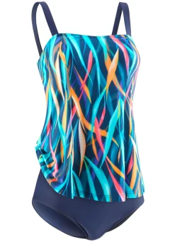 New SCHWAB Tankini in ausgestellter Form MARINE-BUNT