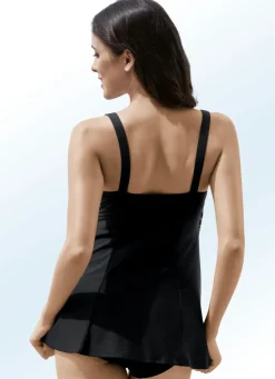 New SCHWAB Tankini mit weit ausgestelltem Oberteil und Softschalen, bis Cup E SCHWARZ-BUNT