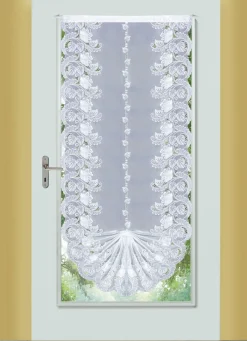Sale PLAUENER STICKEREI Schwalbenschwanz-Gardine mit echter WEISS