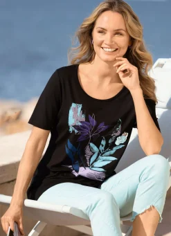 Hot BADER es Shirt mit Kontrastdruck SCHWARZ