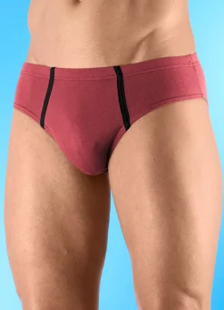 Clearance BADER Sechserpack Slips mit Kontrastpaspeln 2X RAUCHBLAU, 2X BORDEAUX, 2X SCHWARZ