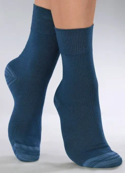 Sale BADER Sechserpack Socken in verschiedenen Farbstellungen 2X JEANSBLAU MELIERT, 2X MARINE MELIERT, 2X NACHTBLAU MELIERT