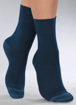 Sale BADER Sechserpack Socken in verschiedenen Farbstellungen 2X JEANSBLAU MELIERT, 2X MARINE MELIERT, 2X NACHTBLAU MELIERT
