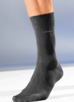 Sale Cerruti 1881 Sechserpack Socken mit gedoppeltem Komfortbund 3X SCHWARZ, 3X ANTHRAZIT MELIERT