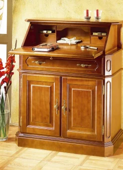 Clearance BADER Sekretär mit eleganten, goldfarbenen Metallgriffen KIRSCHBAUM