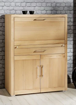 New BADER Sekretär mit massiver Front KERNBUCHE
