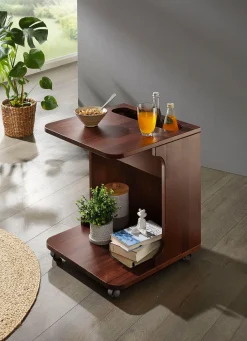Discount BADER Servierwagen aus massivem Buchenholz NUSSBAUM
