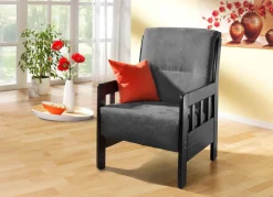 Clearance BADER Sessel aus massiver Kiefer ANTHRAZIT