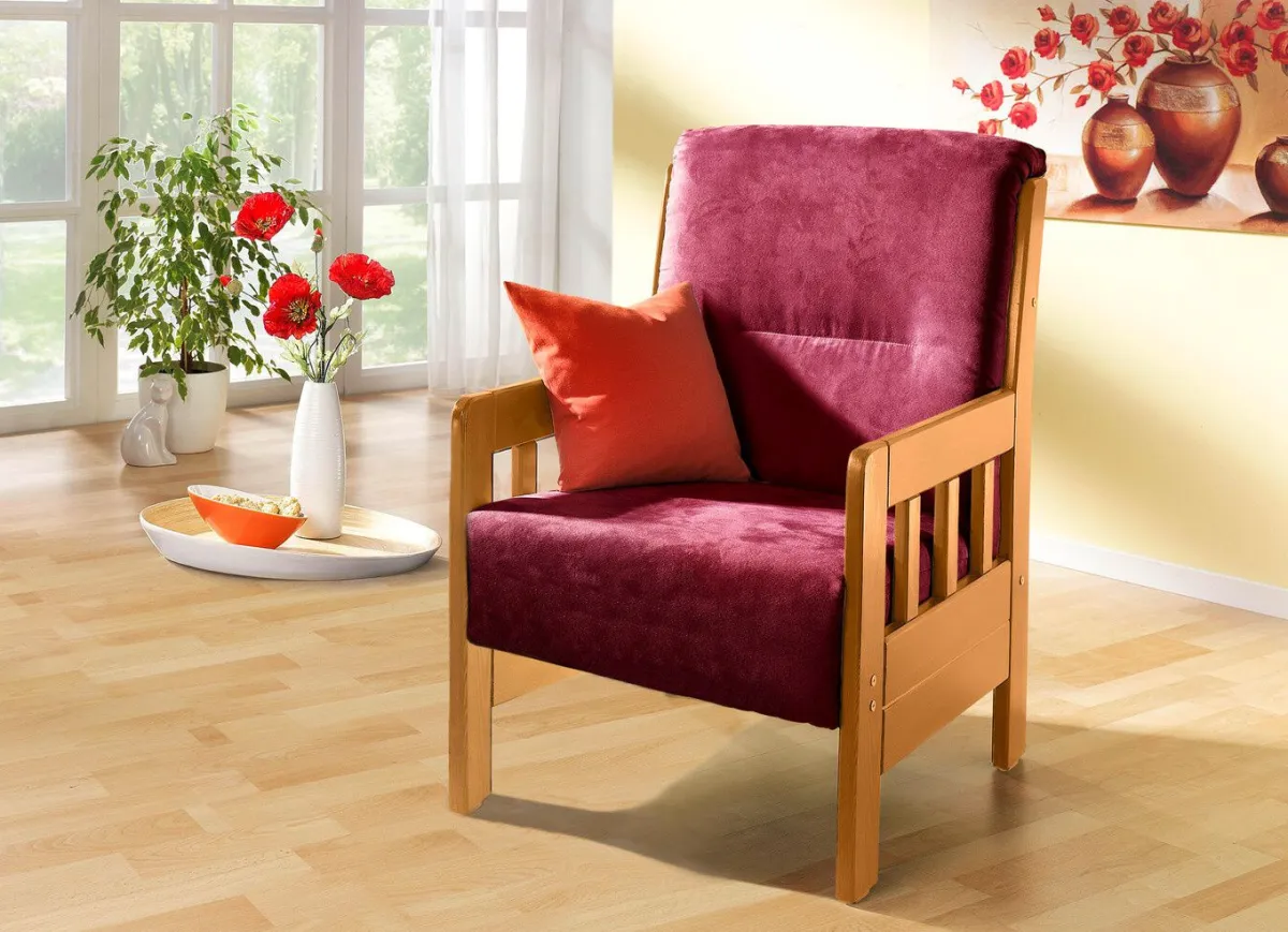 Sale BADER Sessel aus massiver Kiefer BORDEAUX