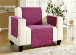 Discount BADER Sessel-,Couch- und Armlehnenschoner mit Bandeinfassung WEINROT