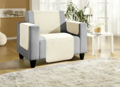Sale BADER Sessel-,Couch- und Armlehnenschoner mit Bandeinfassung CREME