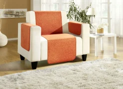 Clearance BADER Sessel-,Couch- und Armlehnenschoner mit Bandeinfassung ORANGE