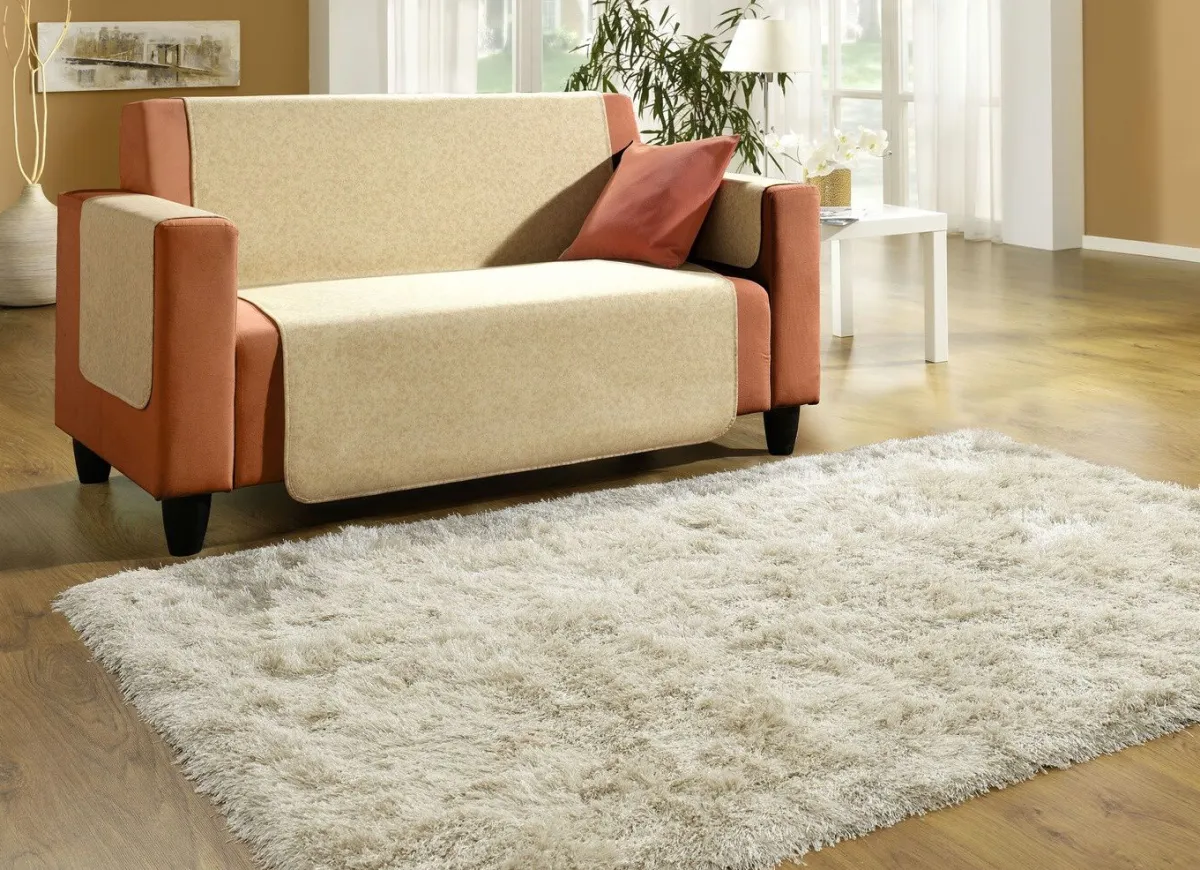 BADER Sessel-,Couch- und Armlehnenschoner mit Bandeinfassung BEIGE