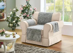 Clearance BADER Sessel,- Couch,- und Armlehnschoner SILBER