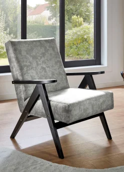 BADER Sessel mit komfortabler Schaumstoffpolsterung schwarz-silber