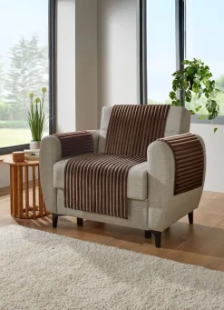 BADER Sessel- und Sofaschoner mit Anti-Rutsch-Beschichtung BRAUN