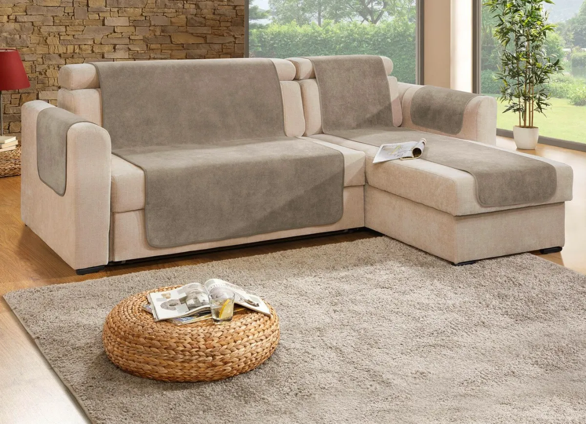 Best BADER Sessel- und Sofaschoner mit Fleckschutz und Anti-Rutsch-Beschichtung NATUR