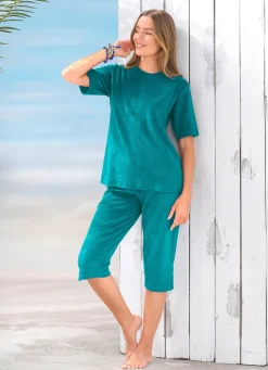 BADER Set: Shirt + Hose, Frottierstretch türkis