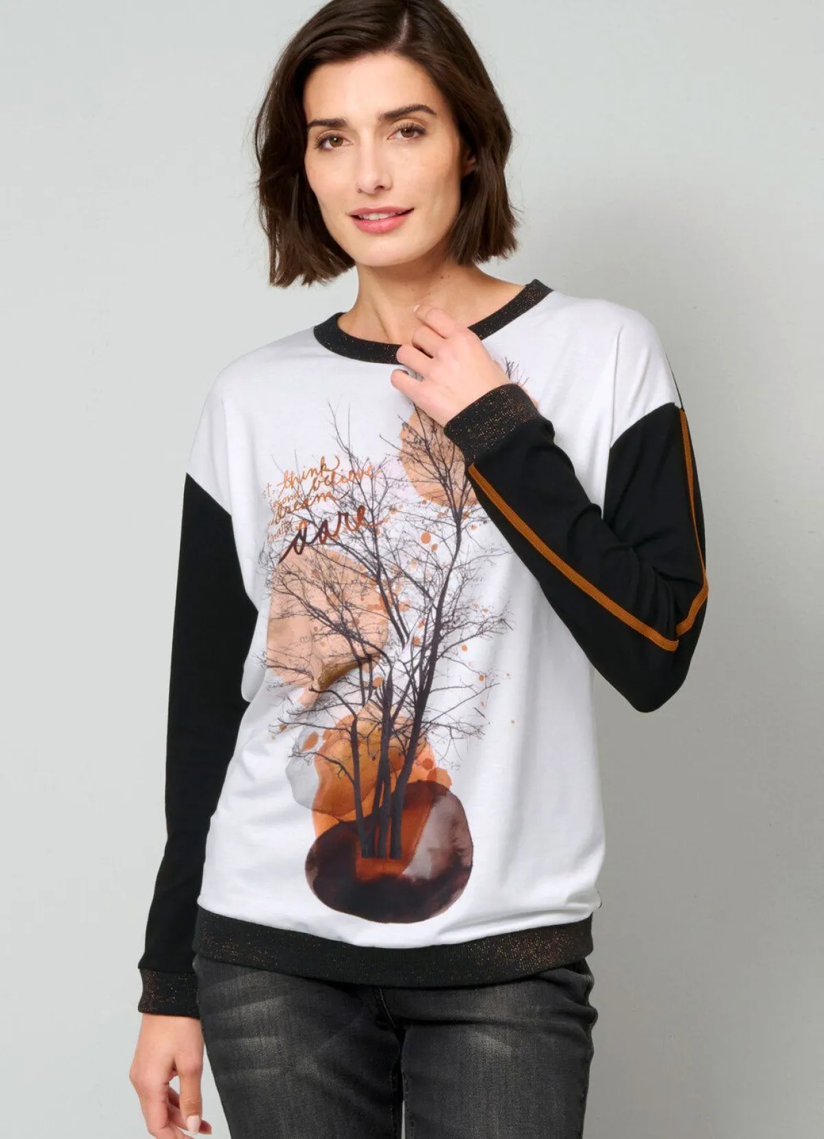 Sale BADER Shirt ECRU-BRAUN-SCHWARZ