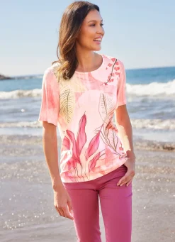 Clearance BADER Shirt mit Allover-Druck KORALLE-PINK-LINDGRÜN