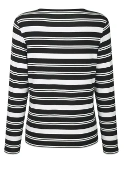 Sale BADER Shirt mit roten Farbakzenten SCHWARZ-ROT-WEISS