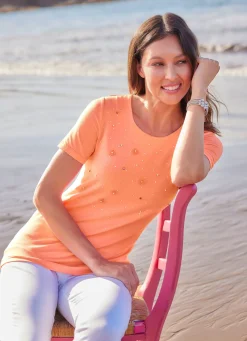 Outlet BADER Shirt in 2 Farben APRICOT
