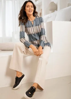 Online BADER Shirt in ausgefallener Verarbeitung GRAU-BEIGE-SCHWARZ