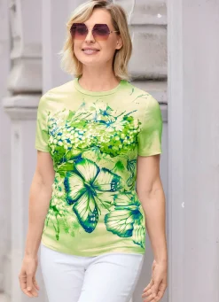 Online BADER Shirt in Batik-Optik HELLGRÜN-WEISS-TÜRKIS