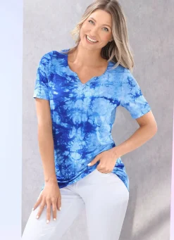 Hot BADER Shirt in Batik-Optik in 2 Farben BLAU BATIK