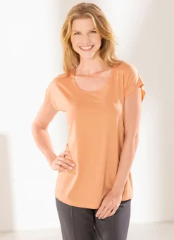 Outlet KLAUS MODELLE MADE IN GERMANY Shirt in Feinjersey APRICOT