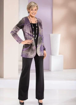 Online BADER Shirt in Jacken-Optik ECRU-LILA-SCHWARZ
