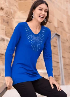 Clearance BADER Shirt mit abgerundetem V-Ausschnitt in 4 Farben ROYALBLAU