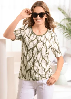 Discount laurakent Shirt mit Allover-Druck ECRU-KHAKI