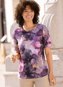Clearance BADER Shirt mit Alloverdruck BEIGE-PINK-MULTICOLOR