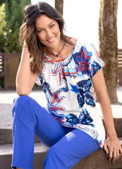 Sale BADER Shirt mit Allover-Druck ECRU-ROT-BLAU
