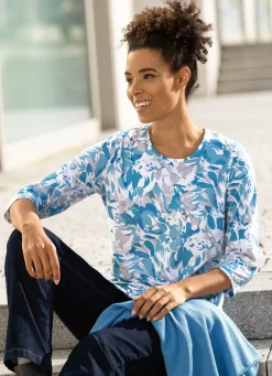 Hot BADER Shirt mit Alloverdruck WEISS-BLAU-GRAU