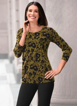 Online BADER Shirt mit Allover-Muster OLIV-SCHWARZ