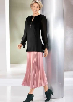 Hot BADER Shirt mit ausgefallener Ausschnittverarbeitung in 2 Farben SCHWARZ