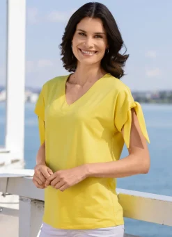 Clearance BADER Shirt mit Bindeband in 2 Farben GELB