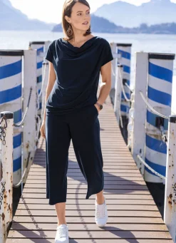Discount BADER Shirt mit dekorativer Faltenlegung MARINE