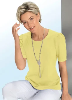 New BADER Shirt mit dezenter Kräuselung in 4 Farben GELB