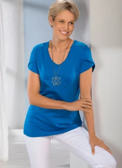 Clearance BADER Shirt mit doppellagigen, kurzen Ärmeln in 3 Farben ROYALBLAU
