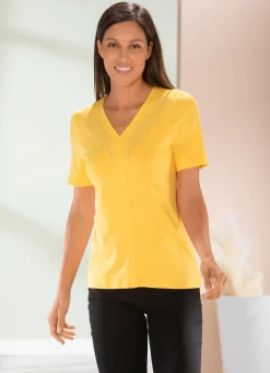 Best BADER Shirt mit edler Strasszier in 2 Farben GELB