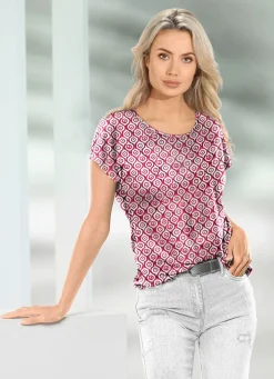 Online KLAUS MODELLE MADE IN GERMANY Shirt mit farbbrillantem Inkjet-Druck in 2 Farben FUCHSIA-WEISS