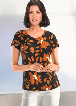 Online BADER Shirt mit farbbrillantem Druck SCHWARZ-CARAMEL