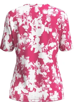 Outlet KLAUS MODELLE MADE IN GERMANY Shirt mit Floraldessin PINK-WEISS