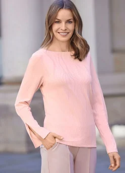 Best BADER Shirt mit geschlitzten langen Ärmeln in 2 Farben ROSÉ