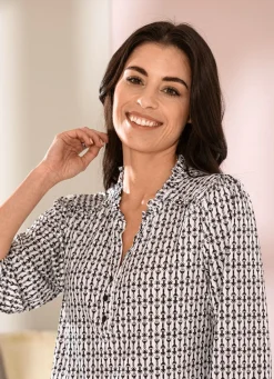 Hot BADER Shirt mit Glanzeffekt SCHWARZ-WEISS