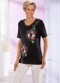 New BADER Shirt mit Glimmer-Effekt im Vorderteil SCHWARZ